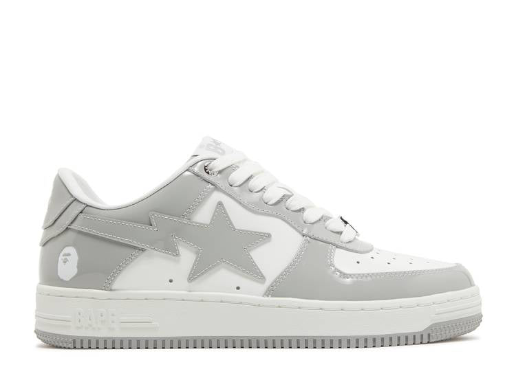 A Bathing Ape Bape Sta Patent Leather White Grey (2023)