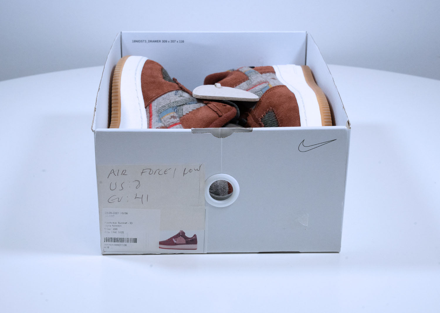 Second Chance - Charles nike Air Force 1 ID Pendleton Brown - 41 | NEW