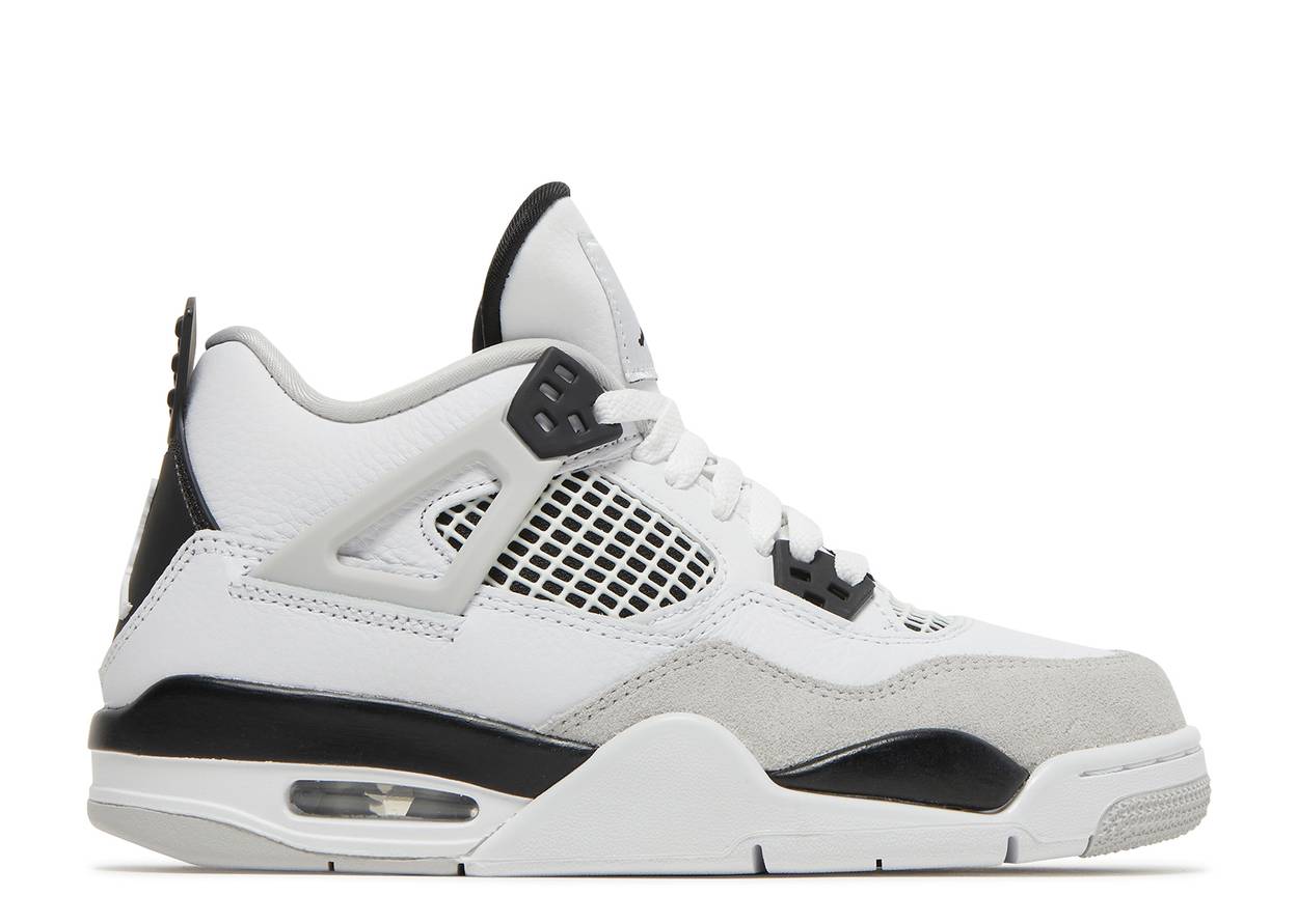 Air whiteneutral Jordan 4 Retro Military Black (GS)