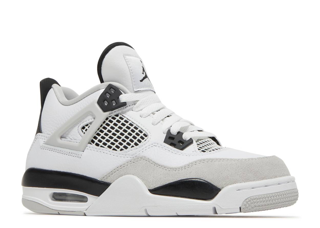 Air whiteneutral Jordan 4 Retro Military Black (GS)