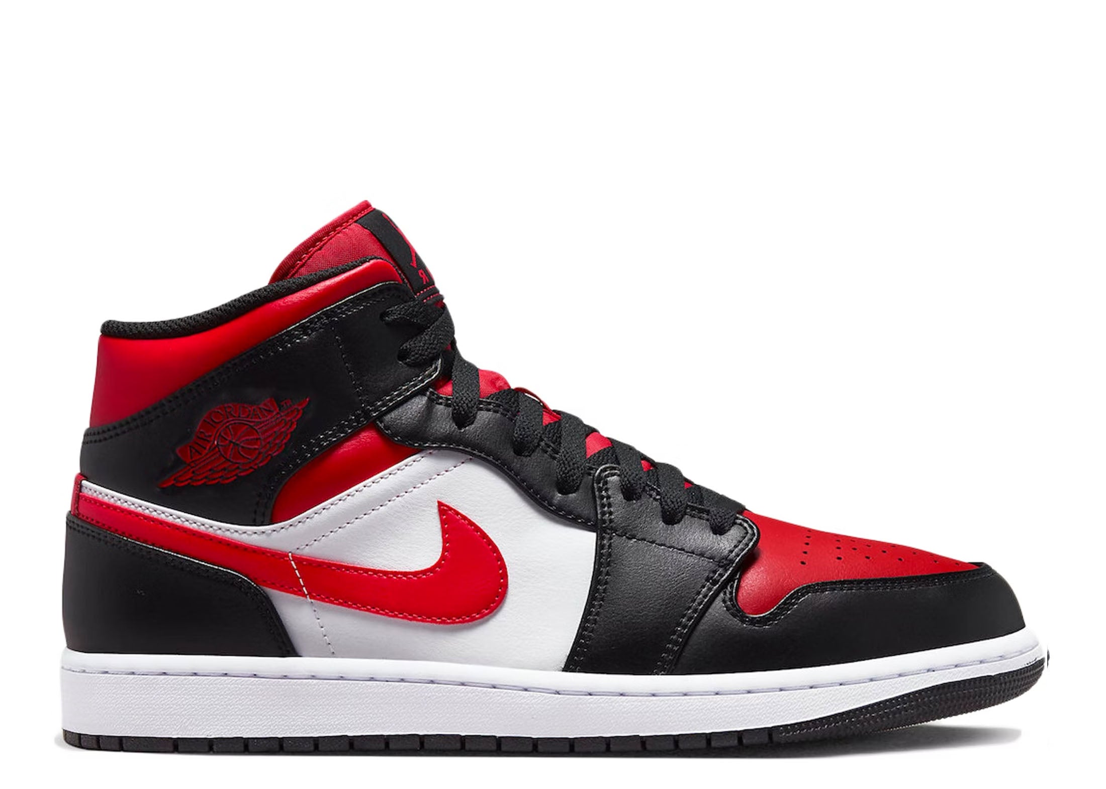 Jordan 1 Mid White Black Red (2022)
