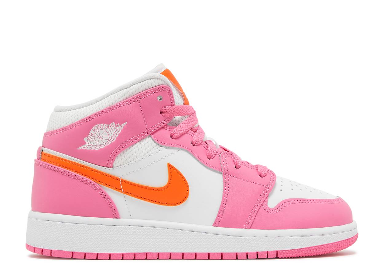 Air Jordan 1 Mid Pinksicle Safety Orange (GS) (2022)