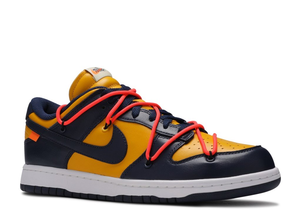 nike for Dunk Low Off-White University Gold Midnight Navy