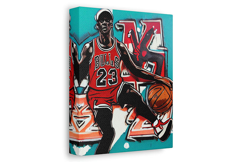 Michael J. Playing Basketball Canvas Pop Art - Wall Art - By Jmksport Sneakers Sale Online