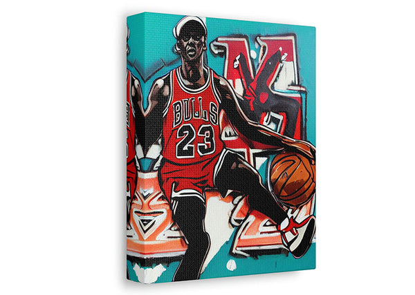 Michael J. Playing Basketball Canvas Pop Art - Wall Art - By from €100 in NL