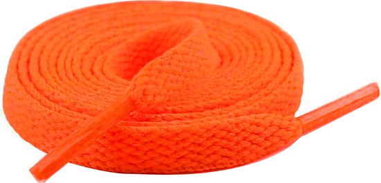 Flat Shoelaces 8mm - Neon Orange