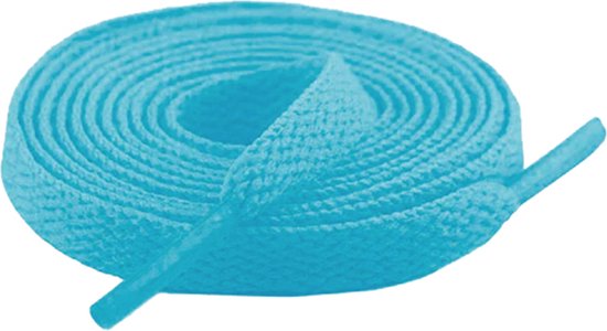 Flat Shoelaces 8mm - Aqua Blue