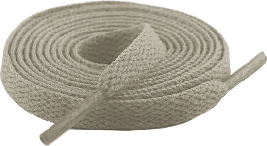 Flat Shoelaces 8mm - Beige Grey