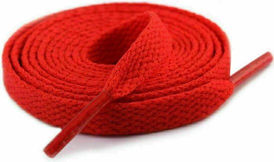 Flat Shoelaces 8mm - Red