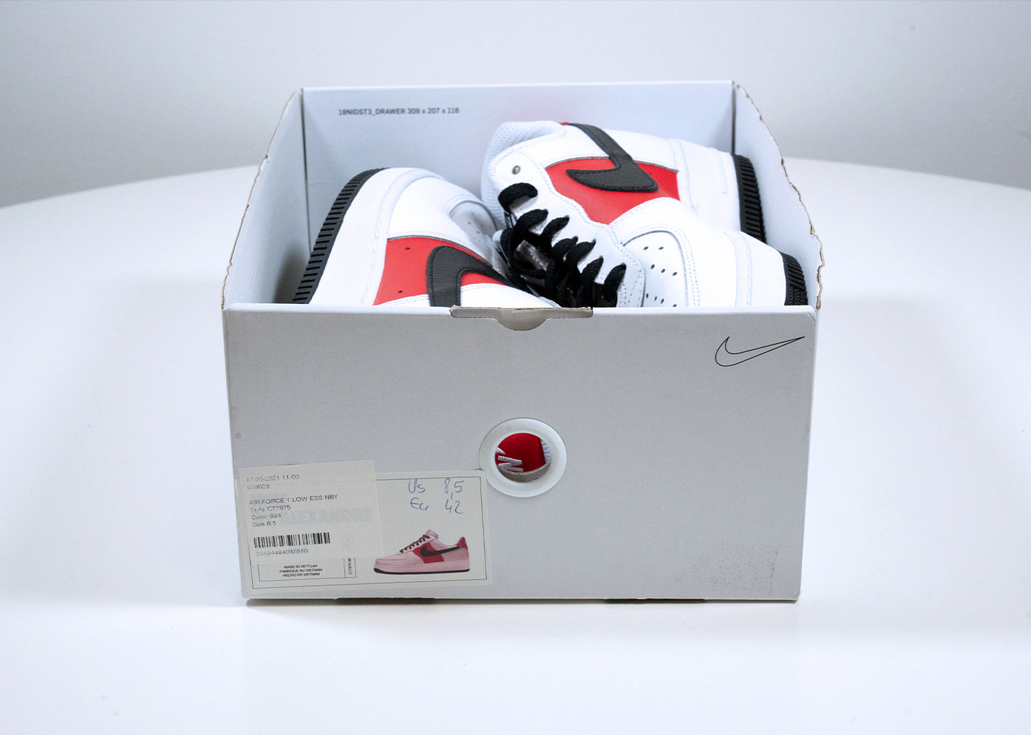 Second Chance - Air Force 1 ID White/Red/Black - 42