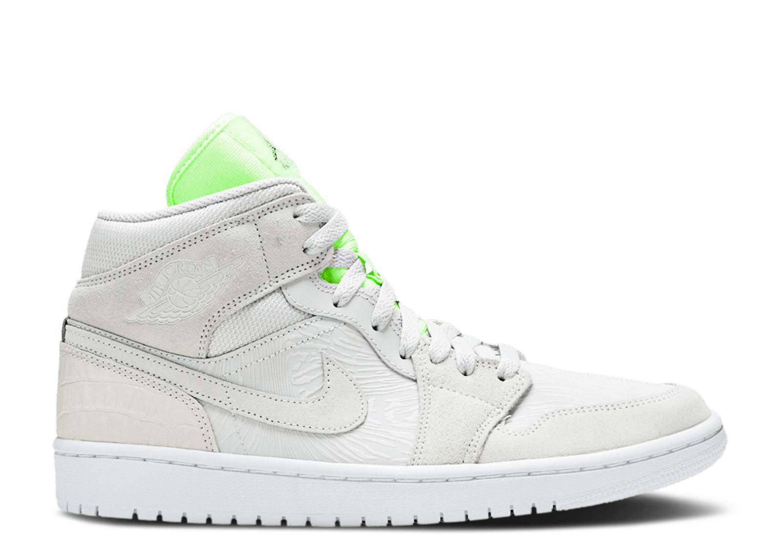 Air Jordan 1 Mid Vaste Gris Ghost Vert (W)