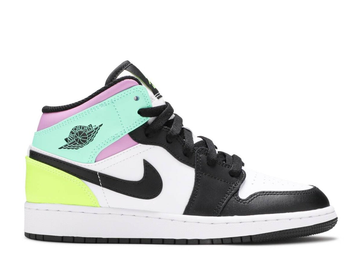 Air Jordan 1 Mid Pastel Black Toe (GS)