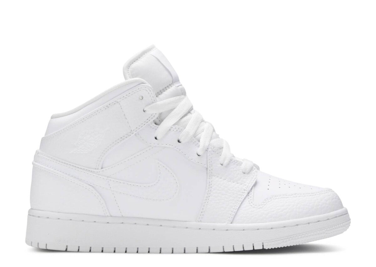 Air Jordan 1 Mid Triple Blanc (GS)