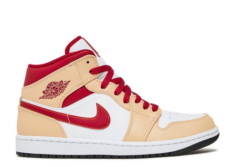 Air Jordan 1 Mid Lumière Curry Cardinal