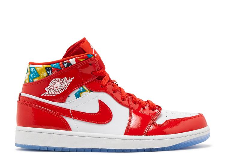 Air Jordan 1 Mid Barcelona Pull Rouge Brevet