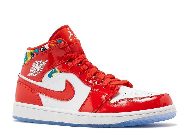 Air Jordan 1 Mid Barcelona Pull Rouge Brevet