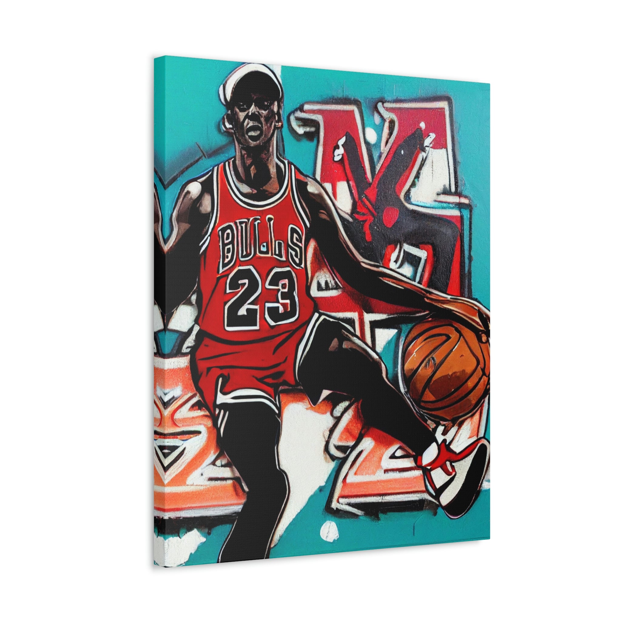 Michael J. Playing Basketball Canvas Pop Art - Wall Art - By The Kicks Don