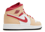 Air Jordan 1 Mid Light Curry Cardinal (GS)