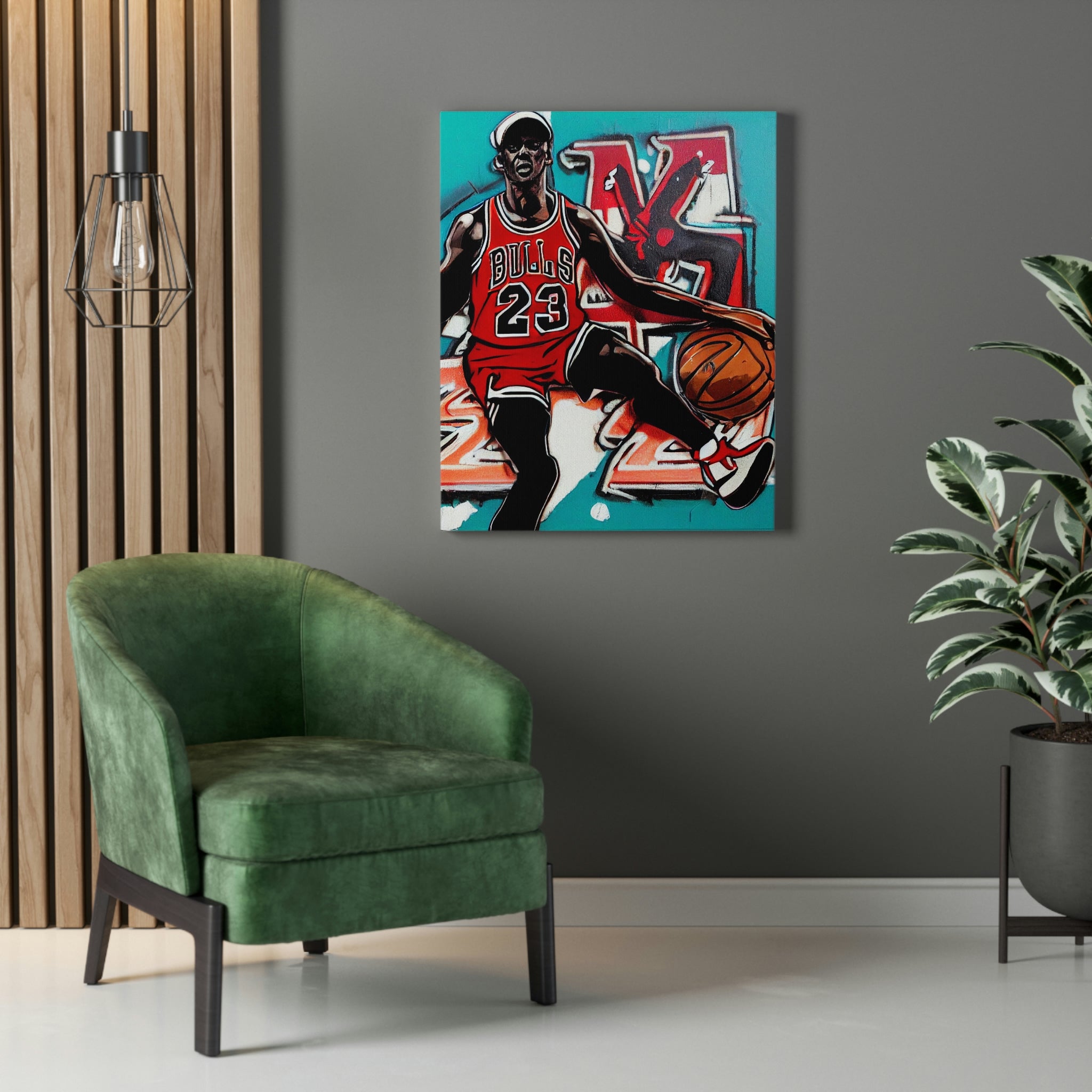 Michael J. Playing Basketball Canvas Pop Art - Wall Art - By The Kicks Don
