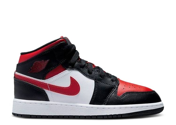 Air Jordan 1 Mid Black Fire Red (GS)